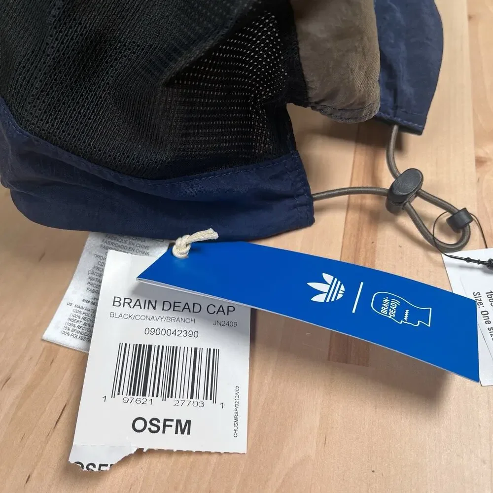 Adidas‎ Brain Dead Hat Cap Toggle OSFM Blue Gray Mesh Collab Limited Edition